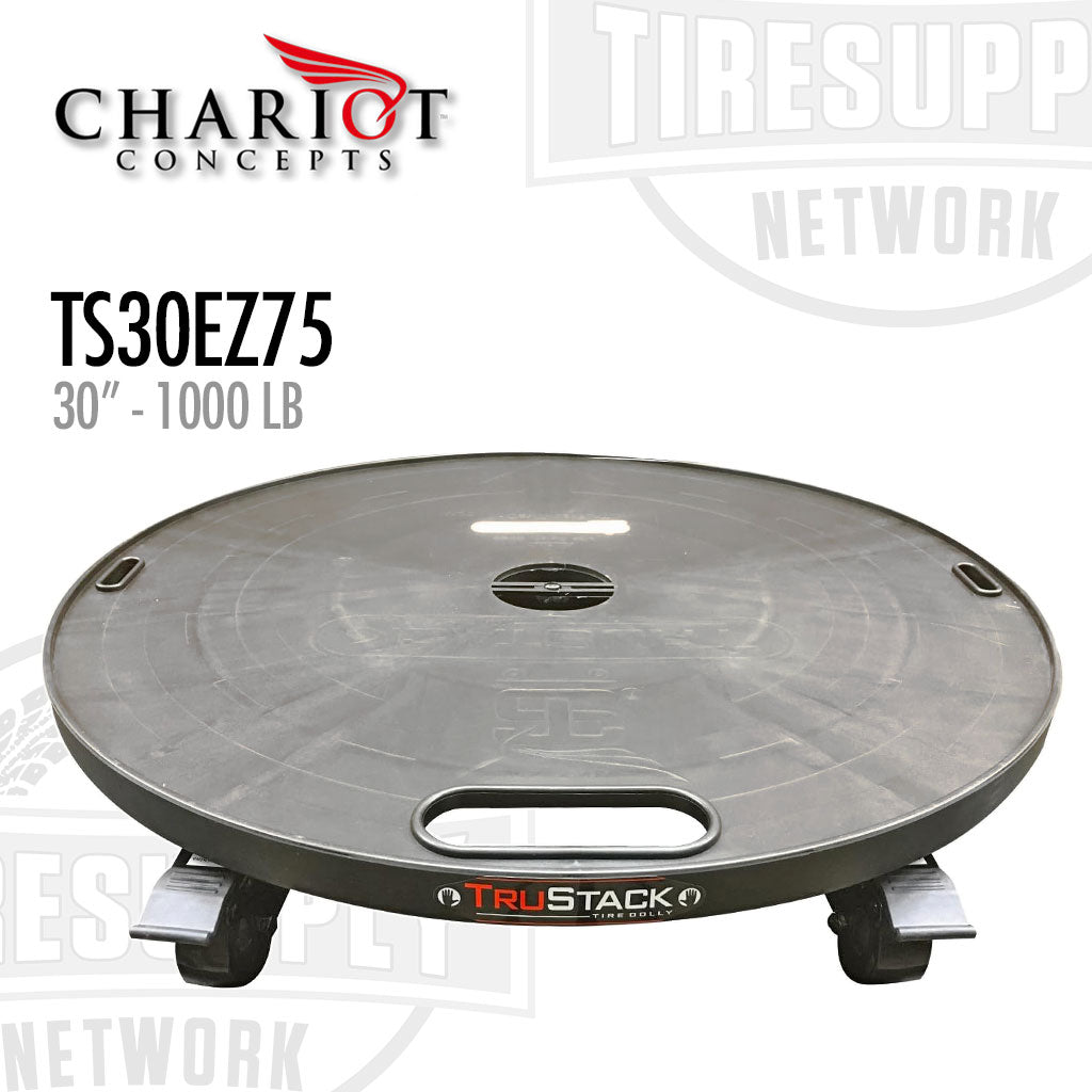 Chariot Concepts | TruStack Tire Dolly EZ Steer Single Unit with Lash Strap - 30&quot; (TS30EZ75)