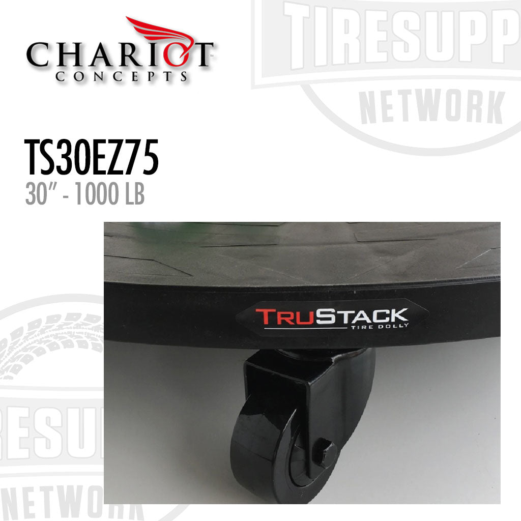 Chariot Concepts | TruStack Tire Dolly EZ Steer Single Unit with Lash Strap - 30&quot; (TS30EZ75)