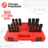 Chicago Pneumatic | CP SS4114D - 1/2″ Drive 14 Piece Metric Deep Impact Socket Set (2653)