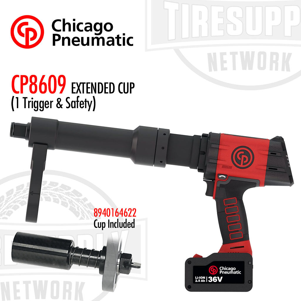 Chicago Pneumatic | 1&quot; Battery Torque Wrench 36V 2.5AH - Extended Cup 1 Trigger &amp; Safety (CP8609*)