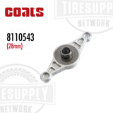 A metal wheel balancer hub nut with the Coats brand logo, designed for 28mm diameter shafts, on a white background. 8110543
