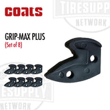 A set of 8 black grip-max plus grips from the brand coats, displayed on a white background. 8560716108