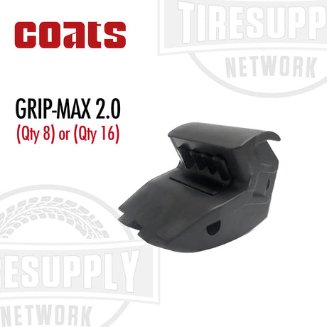 A black grip insert for a tire changer, with the Coats brand logo visible in the top left corner. The text on the image indicates the product model and quantity options, Grip-Max 2. 8561102908