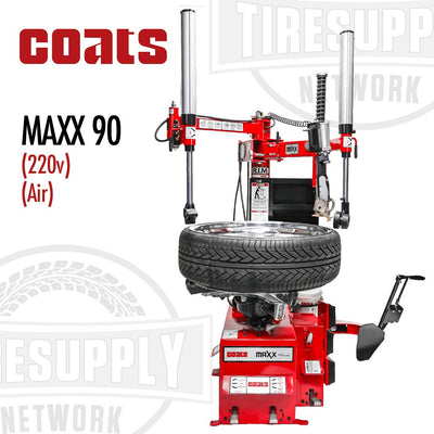 Coats MAXX 90 | Rim Clamp Tire Changer with Leverless Tool Head & Helper Arms - 220V or Air Motor