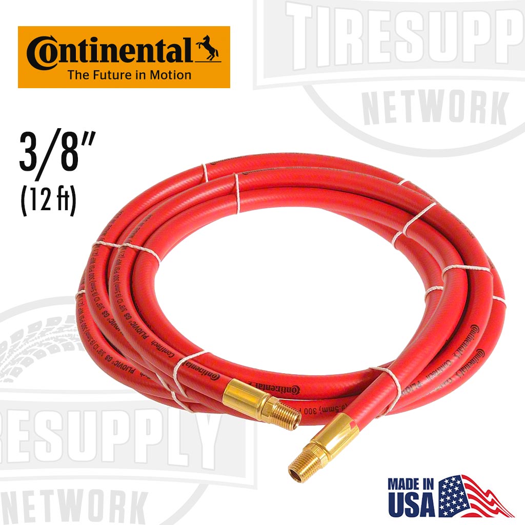 Continental | Industrial Rubber Air Hose (3/8″ x 12′) 1/4″ MNPT 300psi (6112)