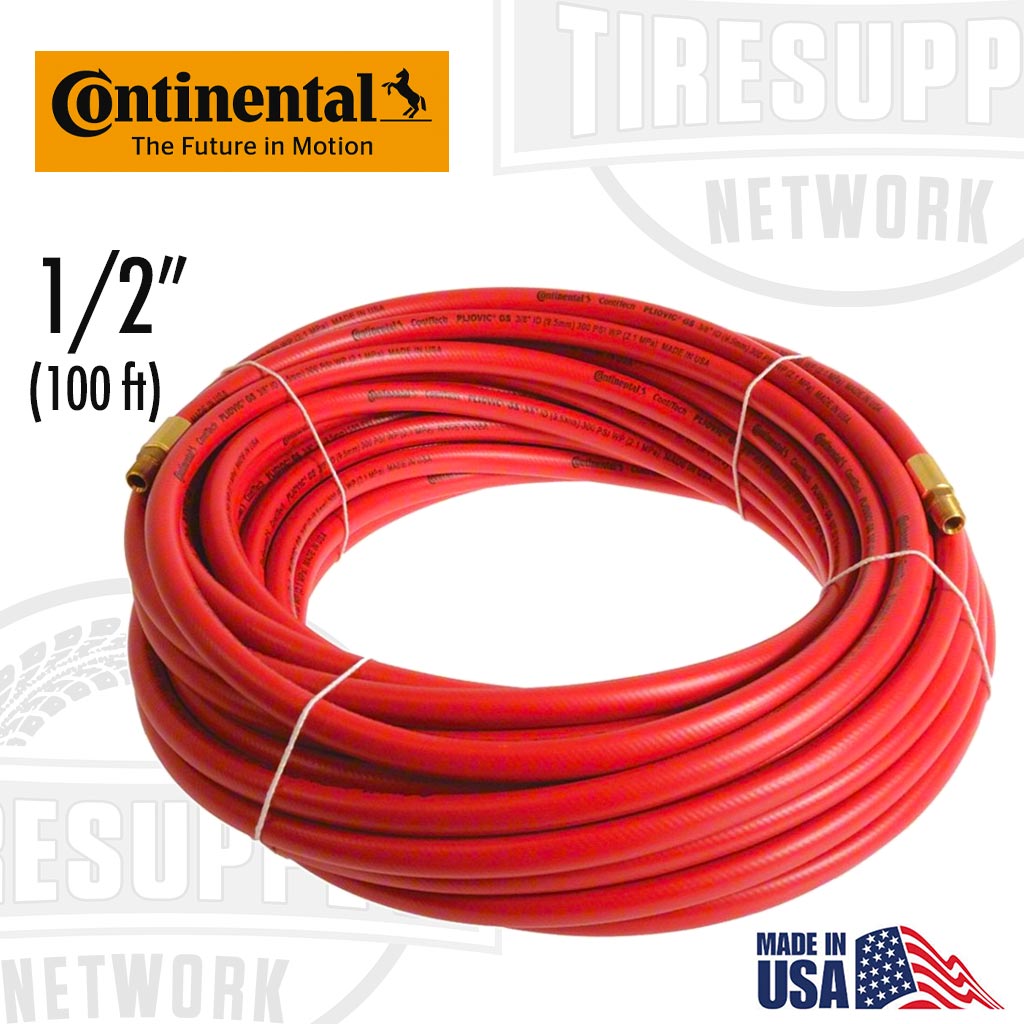 Continental | Industrial Rubber Air Hose (1/2″ x 100′) 1/4″ MNPT 300psi (6504)