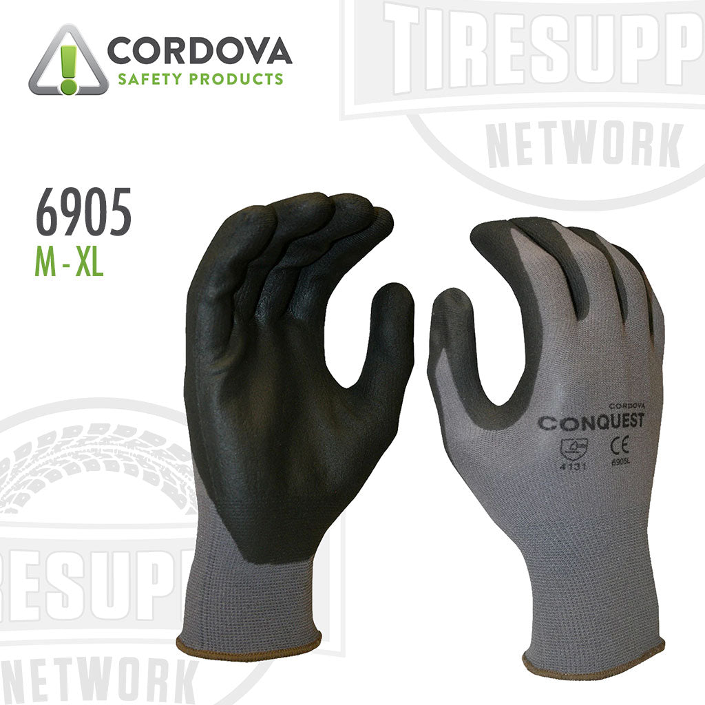 Cordova Safety Products | Conquest Micro-Foam Nitrile-Palm Tactile Gloves - M-XL (6905)