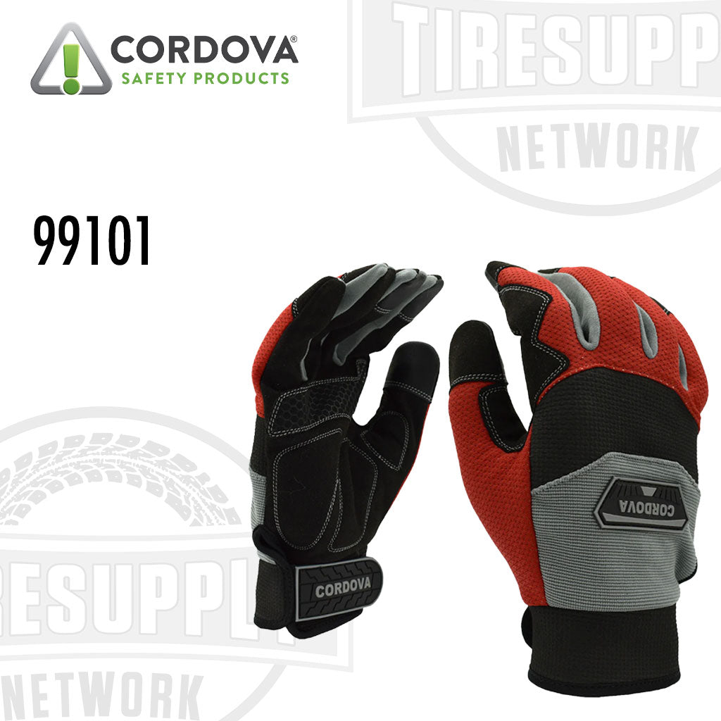 Cordova Safety Products | Silicone-Grip Mechanic’s Gloves with Touchscreen Fingers - Choose Size (99101)