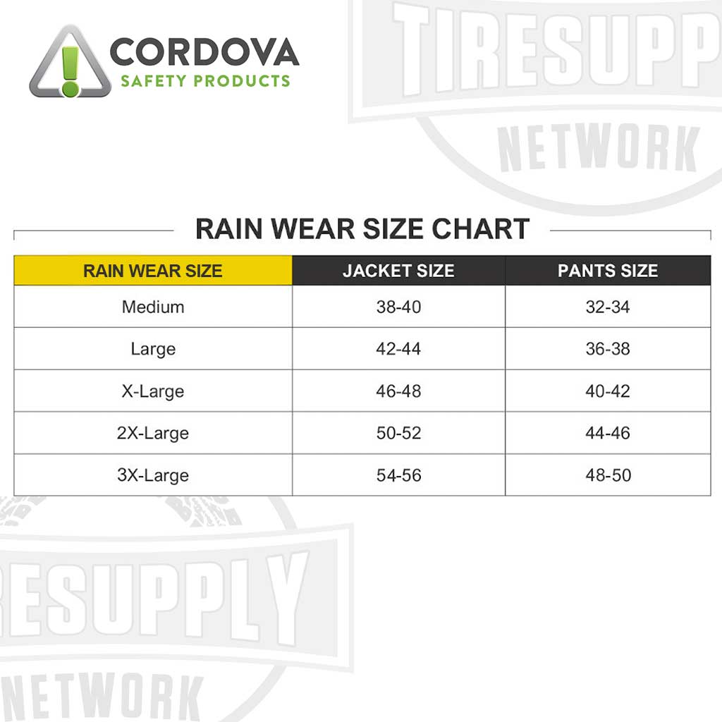 Cordova Safety Products RS353Y StormFront-HV 3-Piece Yellow Rain Suit - Choose Size