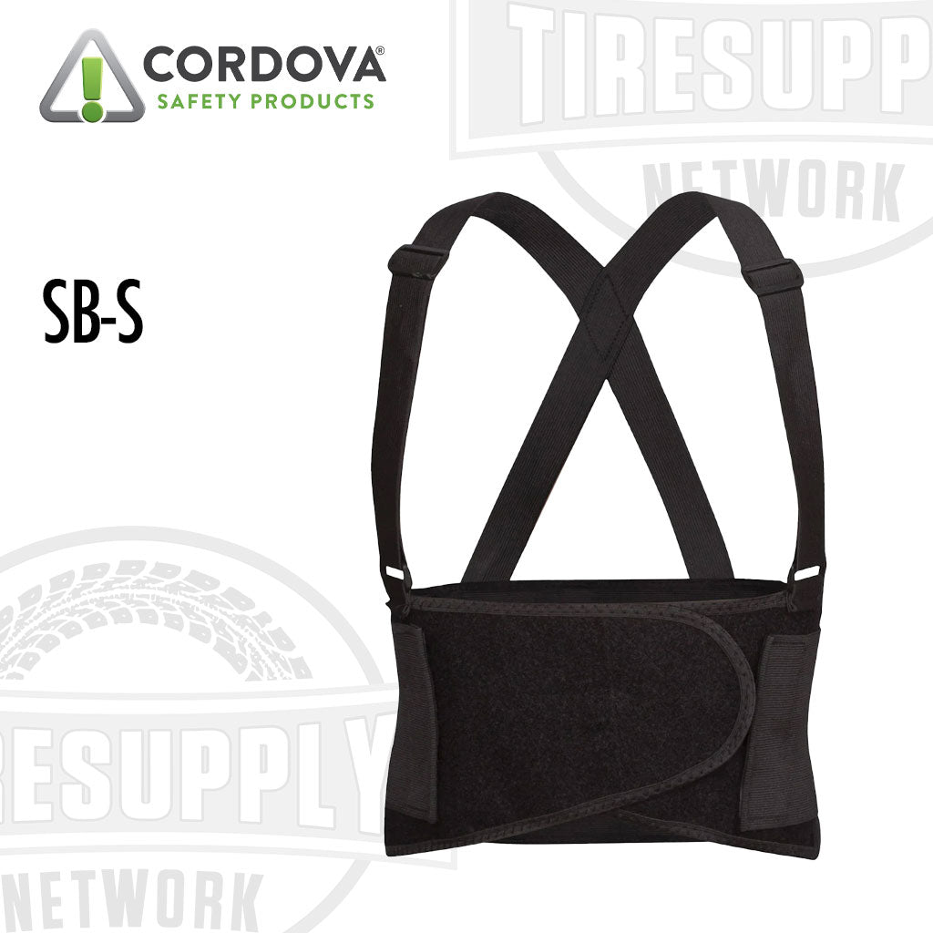 Cordova Safety Products | Industrial-Style Black Back Support Belt - Choose Size (SB-S)