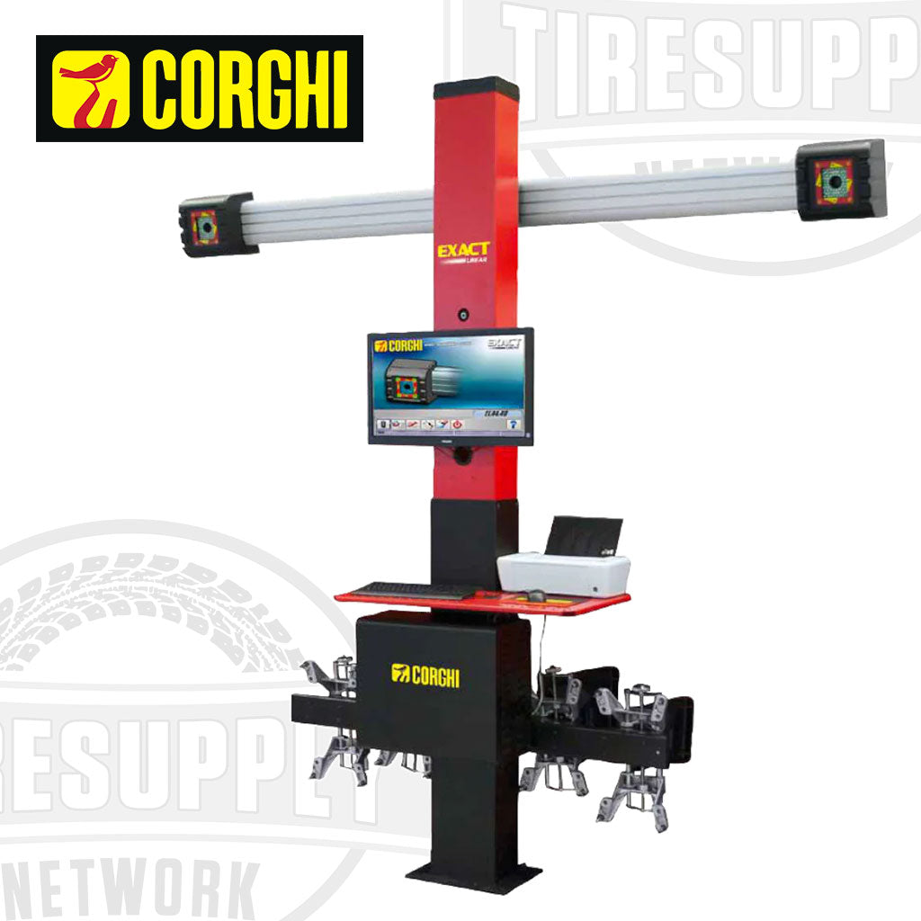 Corghi Exact Linear Camera Wheel Alignment System. Camera wheel alignment technology. Entry level pricing with top range specifications. Small investment with a big turnover.
