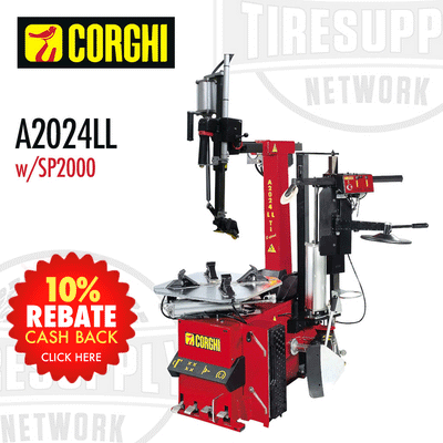 Corghi A2024LL | Electric Tilt-Back Leverless Tire Changer with Helper Assist Arm