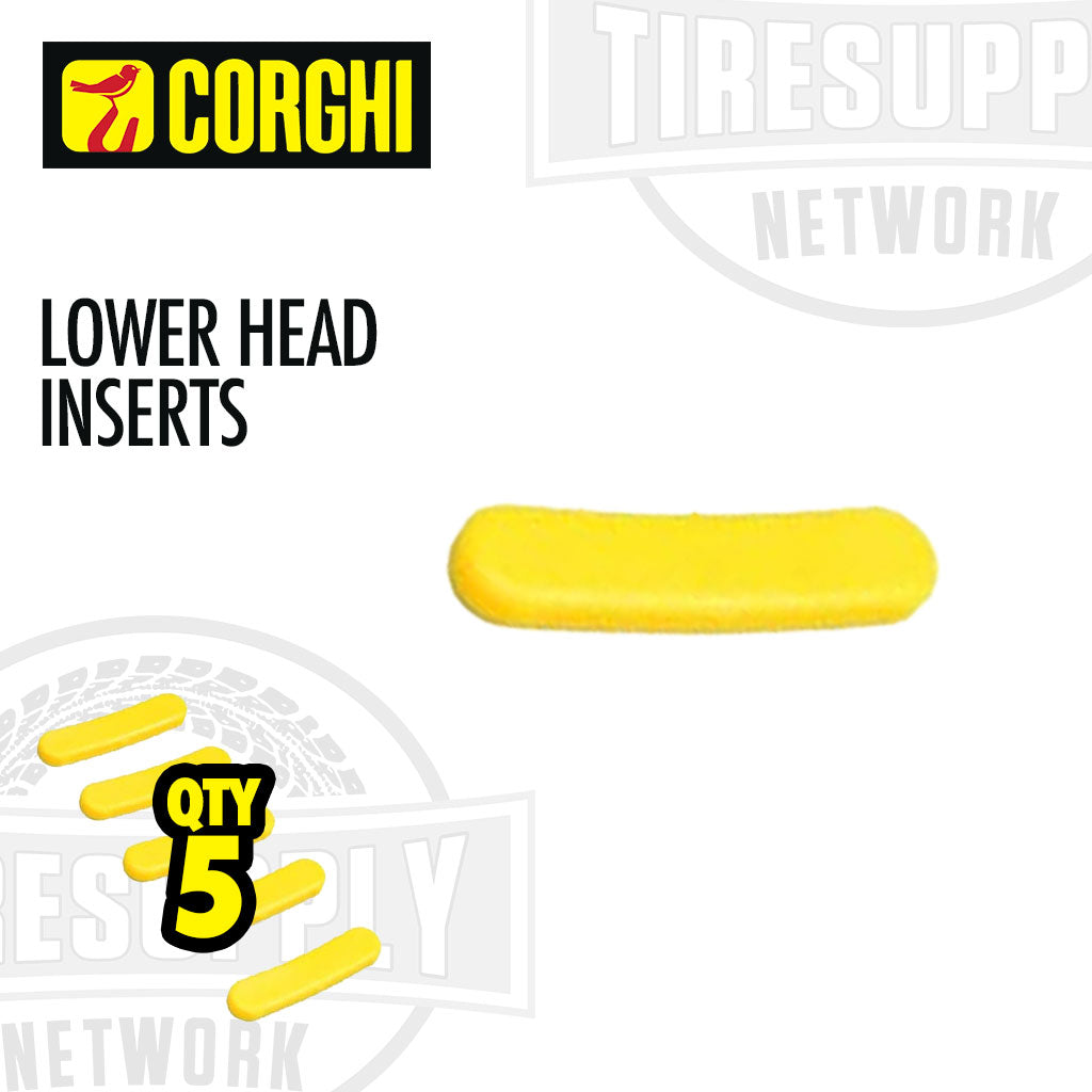 Package of Corghi lower head inserts for tire changing equipment, containing 5 yellow inserts.
