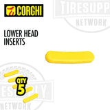 Package of Corghi lower head inserts for tire changing equipment, containing 5 yellow inserts.