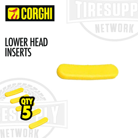 Package of Corghi lower head inserts for tire changing equipment, containing 5 yellow inserts.