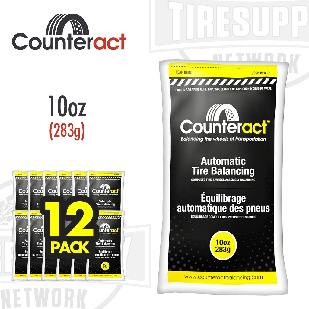 Counteract | Tire Balancing Beads 10 oz. Drop-In Bag with Valve Cap and Valve Core (CA10)