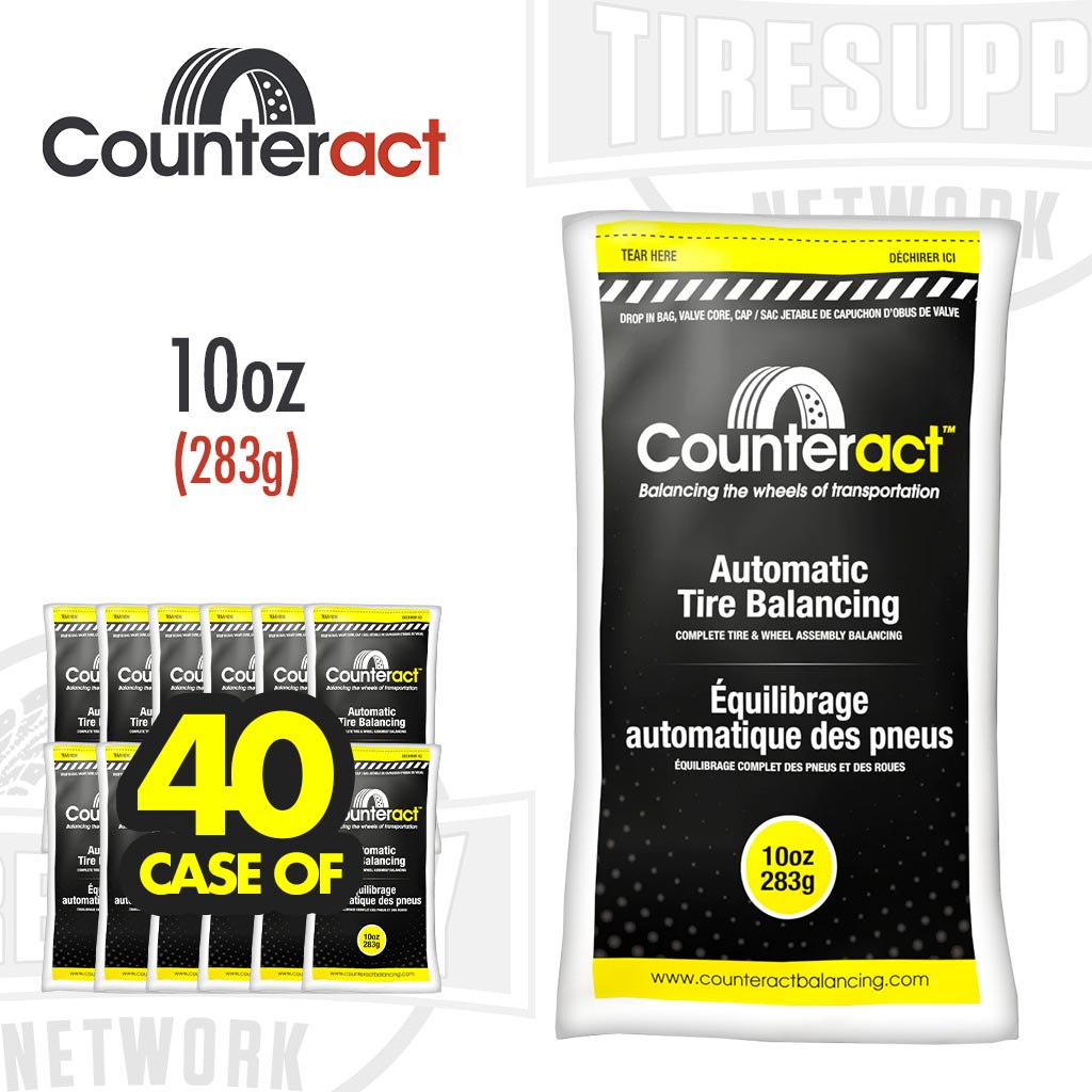 Counteract | Tire Balancing Beads 10 oz. Drop-In Bag with Valve Cap and Valve Core (CA10)