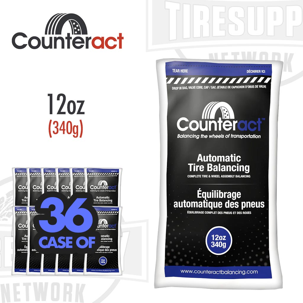 Counteract | Tire Balancing Beads 12 oz. Drop-In Bag with Valve Cap and Valve Core (CA12)
