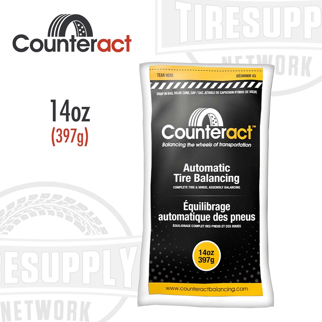 Counteract automatic tire balancing beads. 14 oz. Yellow bag. CA14