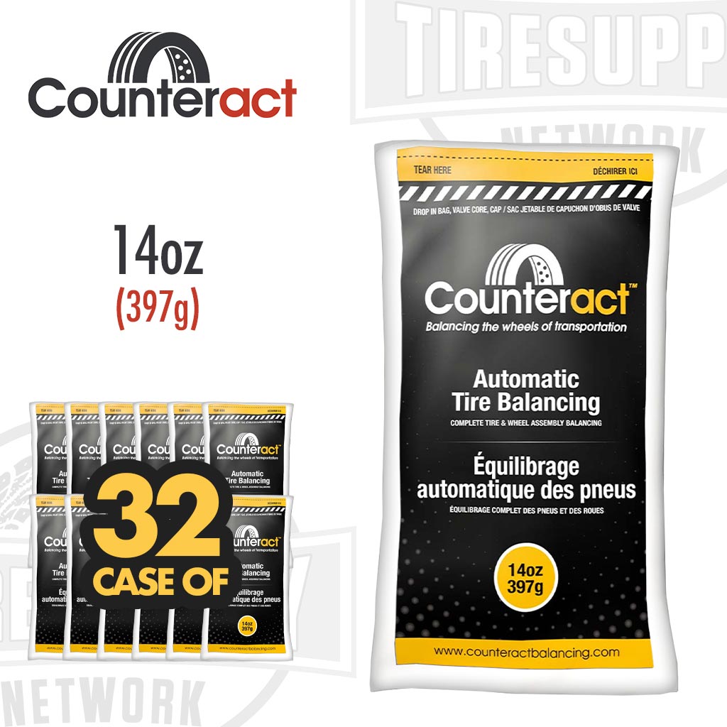 Counteract automatic tire balancing beads. 14 oz. Yellow bag. Case of 32. CA14