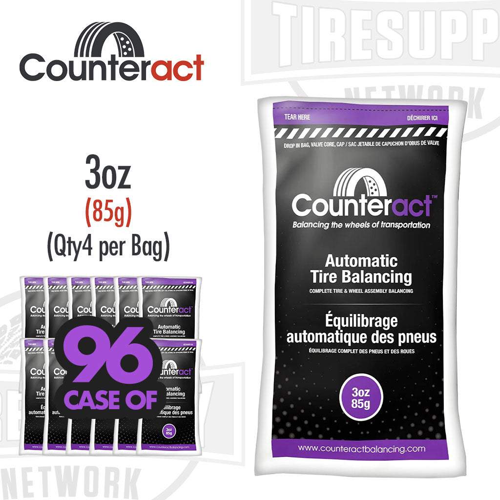 Counteract | Tire Balancing Beads 3 oz. Drop-In Bag with Valve Cap and Valve Core (CA3)
