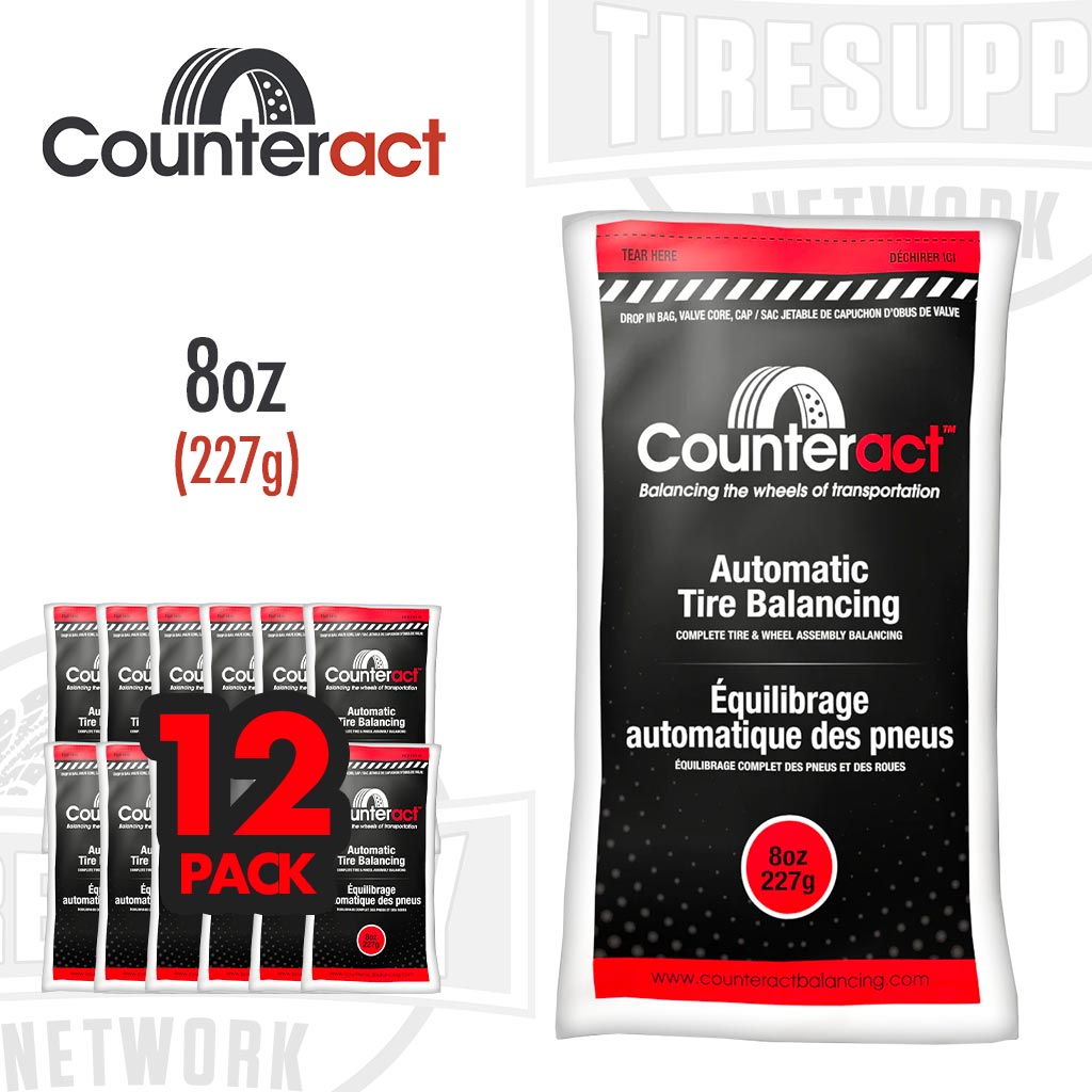Counteract | Tire Balancing Beads 8 oz. Drop-In Bag with Valve Cap and Valve Core (CA8)