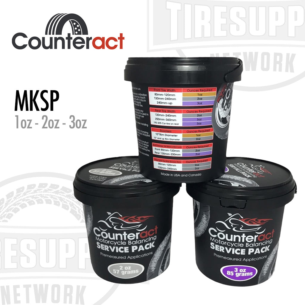 Counteract MKSP | Motorcycle Tire Balancing Beads Bucket 20 Drop-In Bags with Valve Cap and Valve Core -  Choose Size