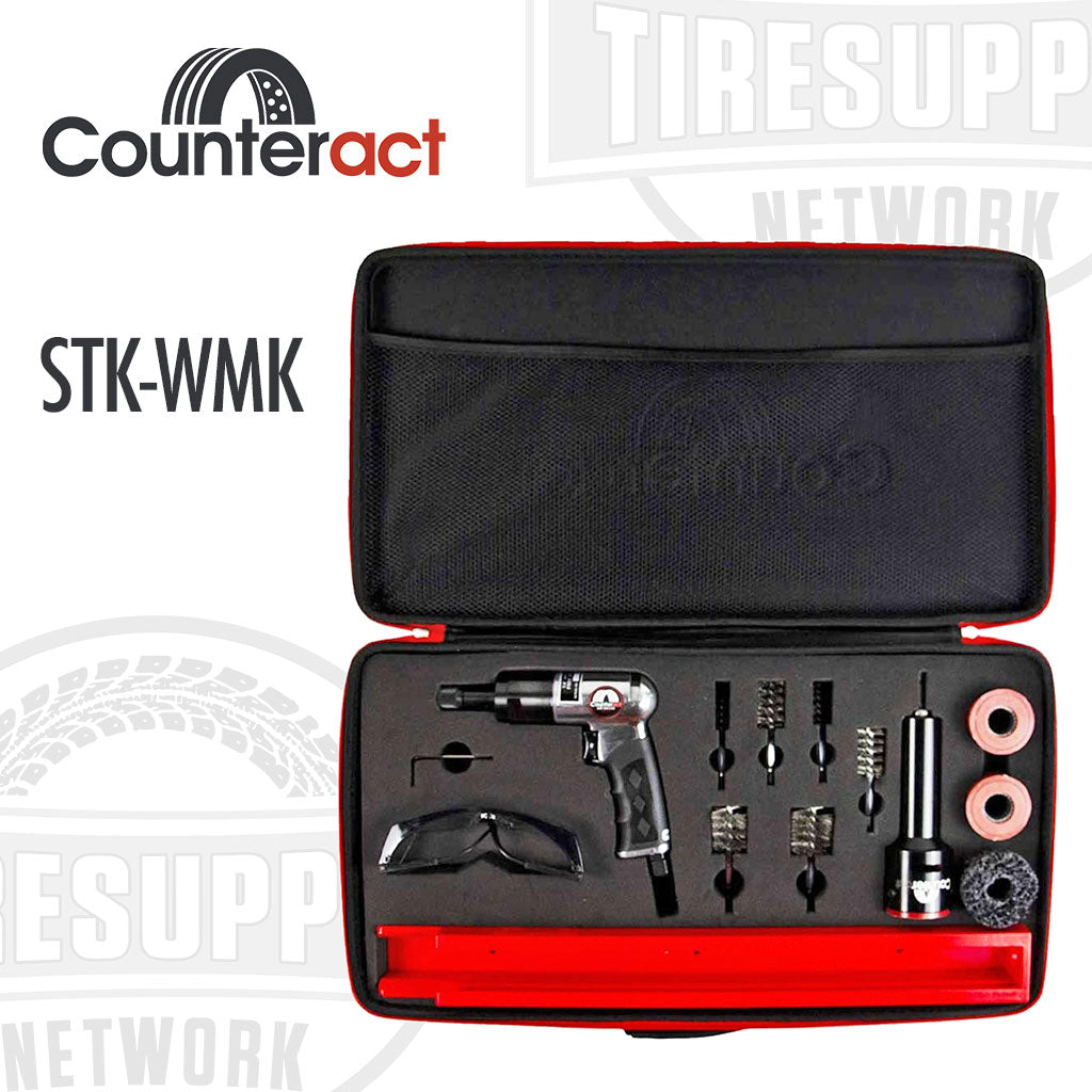 Counteract STK-WMK Truck Wheel Maintenance Hub &amp; Stud Brush Cleaning Kit with Low-Speed Air Driver