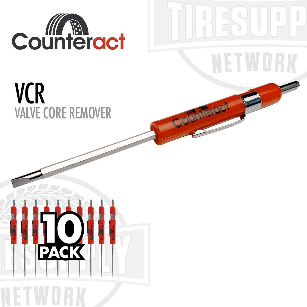 Counteract | Valve Core Remover & Dual-Head Screwdriver Combo Pocket Tool - Single or 10-Pack (VCR*)