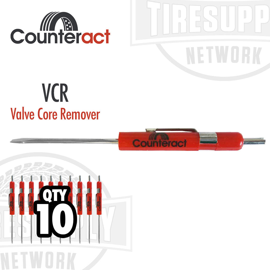 Counteract | Valve Core Remover & Flat-Head Screwdriver Combo Pocket Tool - Single or 10-Pack (VCR*)
