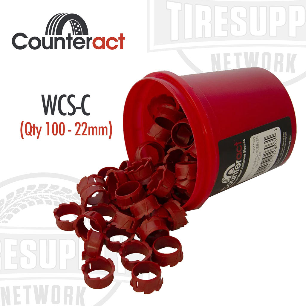 Counteract | Wheel Centering Sleeves for 22mm Studs 100-Pack Fleet Bucket (WCS-C)