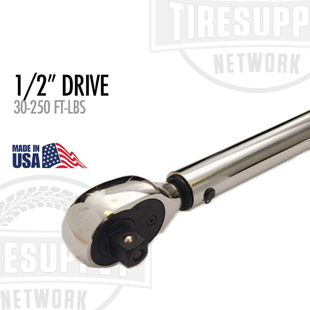 1/2&quot; Drive Micrometer Adjustable Click-Type Torque Wrench - 30-250 ft-lbs (C-2502-3)