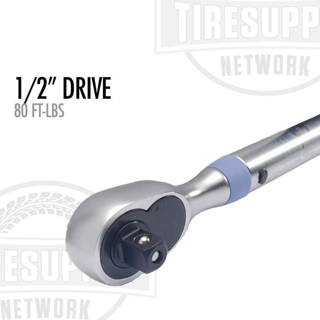 1/2&quot; Drive Preset Clicker Style Lug Nut Torque Wrench - 80 ft-lbs (5PC-803)