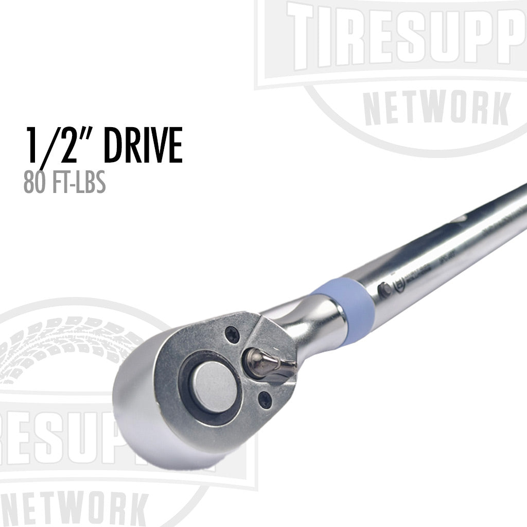 1/2&quot; Drive Preset Clicker Style Lug Nut Torque Wrench - 80 ft-lbs (5PC-803)