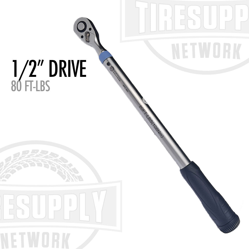 1/2&quot; Drive Preset Clicker Style Lug Nut Torque Wrench - 80 ft-lbs (5PC-803)