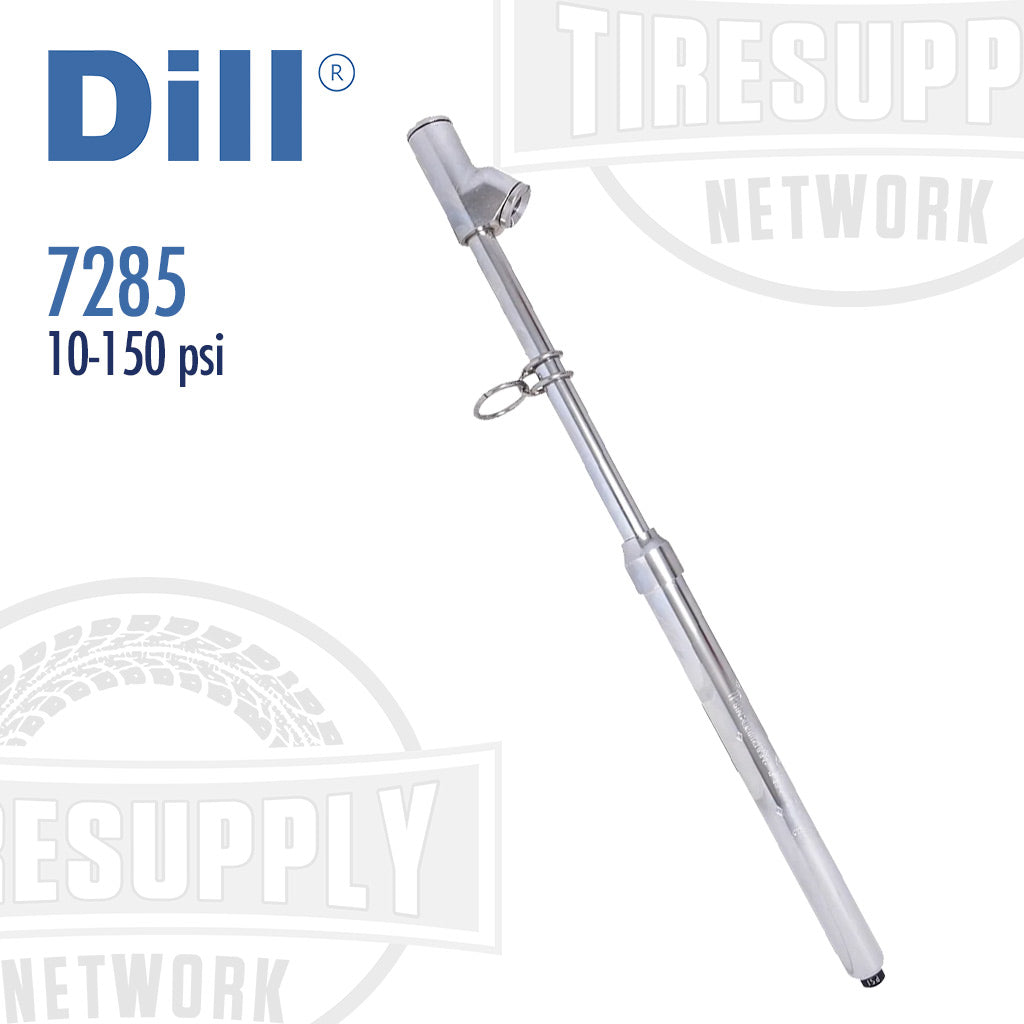 Dill | Truck Tire Service Dual Foot 10-150 psi Air Pressure Gauge with Metal Bar (7285)