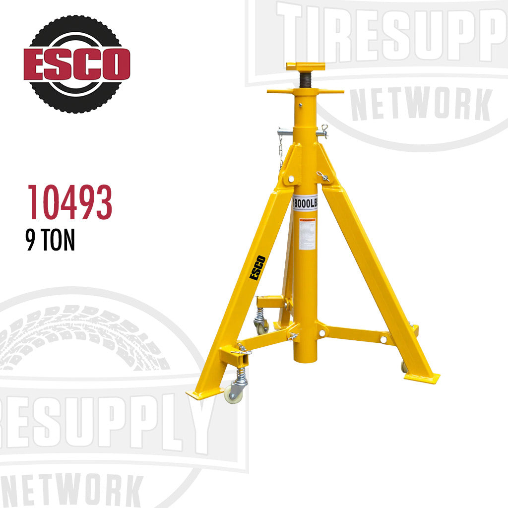 ESCO 10493 | 9 Ton Heavy Duty Jack Stand - High-Lift Foldable