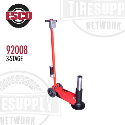 ESCO Yak 33 Ton Air Hydraulic Jack, predominantly red with black and silver parts, model 92008, displayed on a white background.