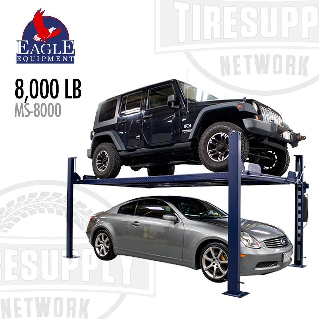 Eagle Equipment MS-8000 | 4-Post Lift 8,000-lb Capacity - Vehicle Storage