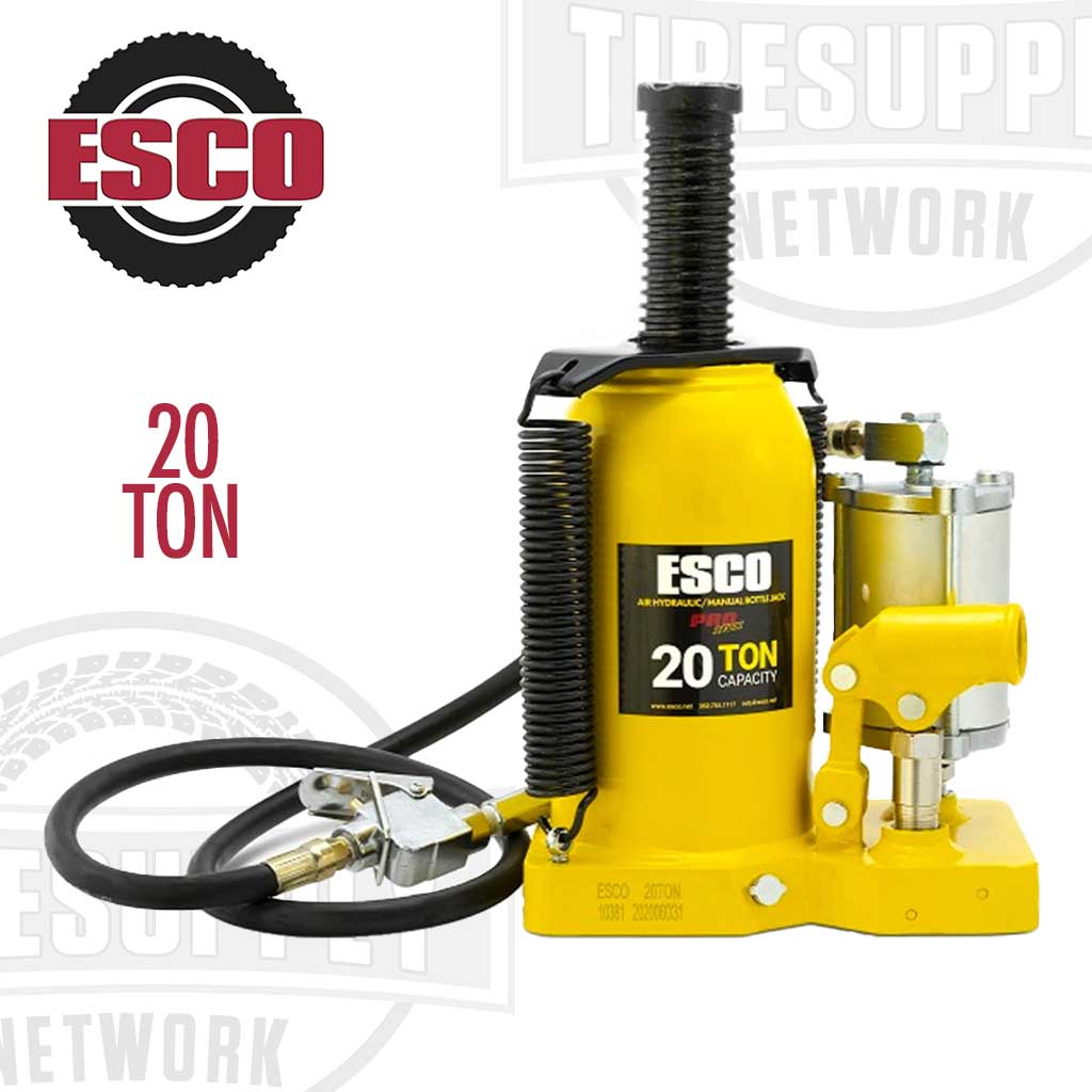 ESCO 10381 | Pro Series 20 Ton Air Hydraulic Bottle Jack – Tire