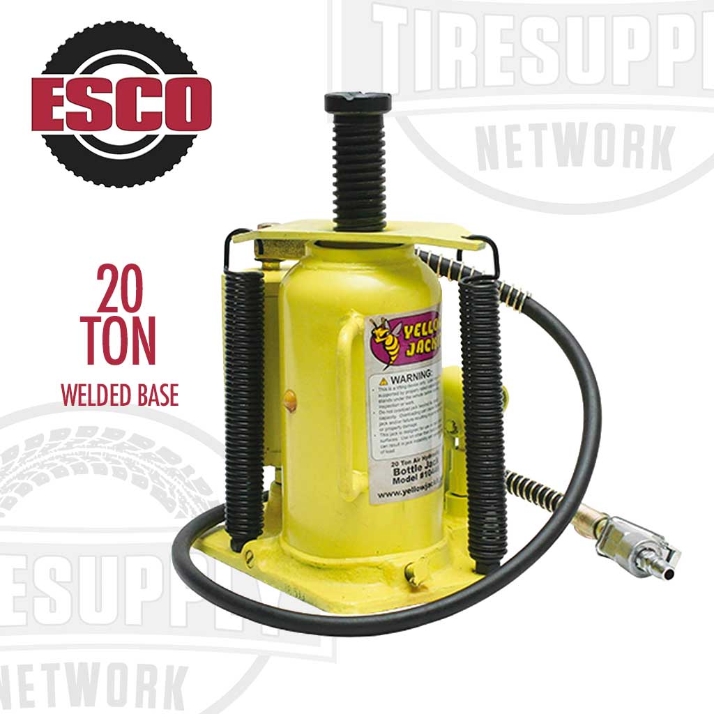 PRE-ORDER: ESCO 10446 Yellow Jackit 20 Ton Air/Manual Bottle Jack with Welded Base