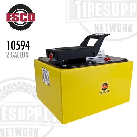 Yellow 2-gallon tank with black top and ESCO branding on a white background