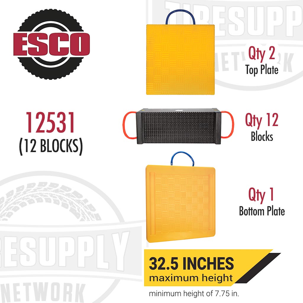 ESCO | Cribbing Block System 100 Ton Capacity - 12 Blocks - 32.5&quot; Max Height (12531)