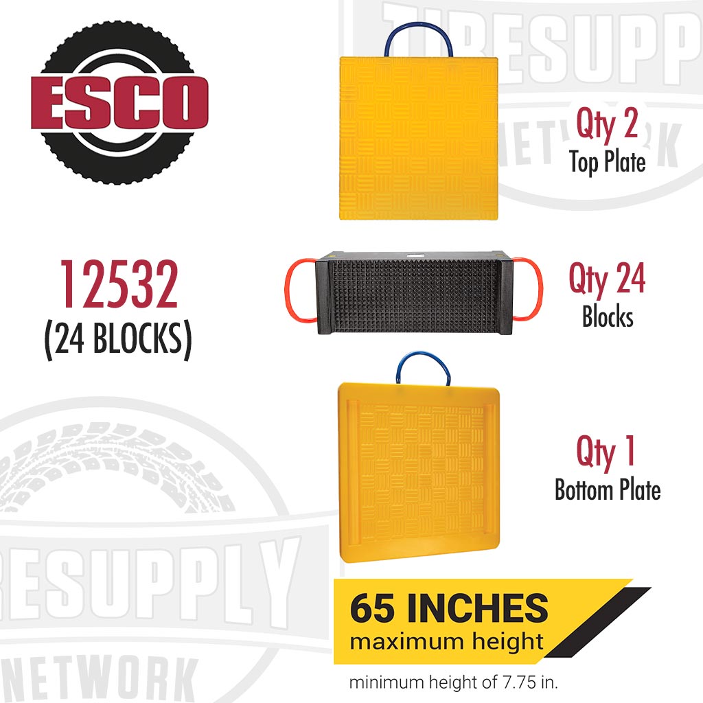 ESCO | Cribbing Block System 100 Ton Capacity - 24 Blocks - 65" Max Height (12532)