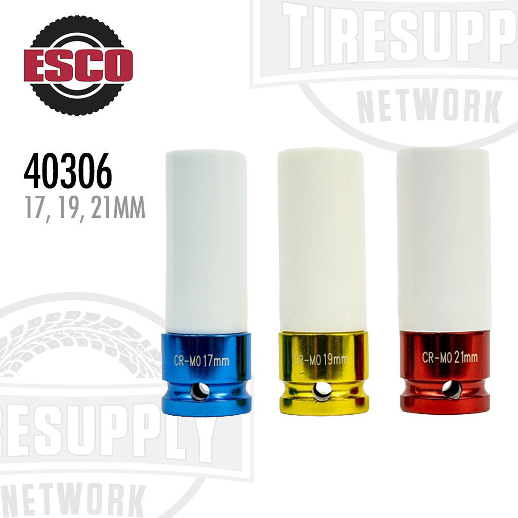 ESCO 40306 | 1/2" Drive 3 Piece Impact Socket Set - Extra Deep Wheel Protector