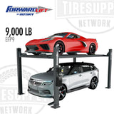 Forward Lift EFP9 | 4-Post Lift 9,000 lb Capacity - Vehicle Storage - 20″ Runways - Black