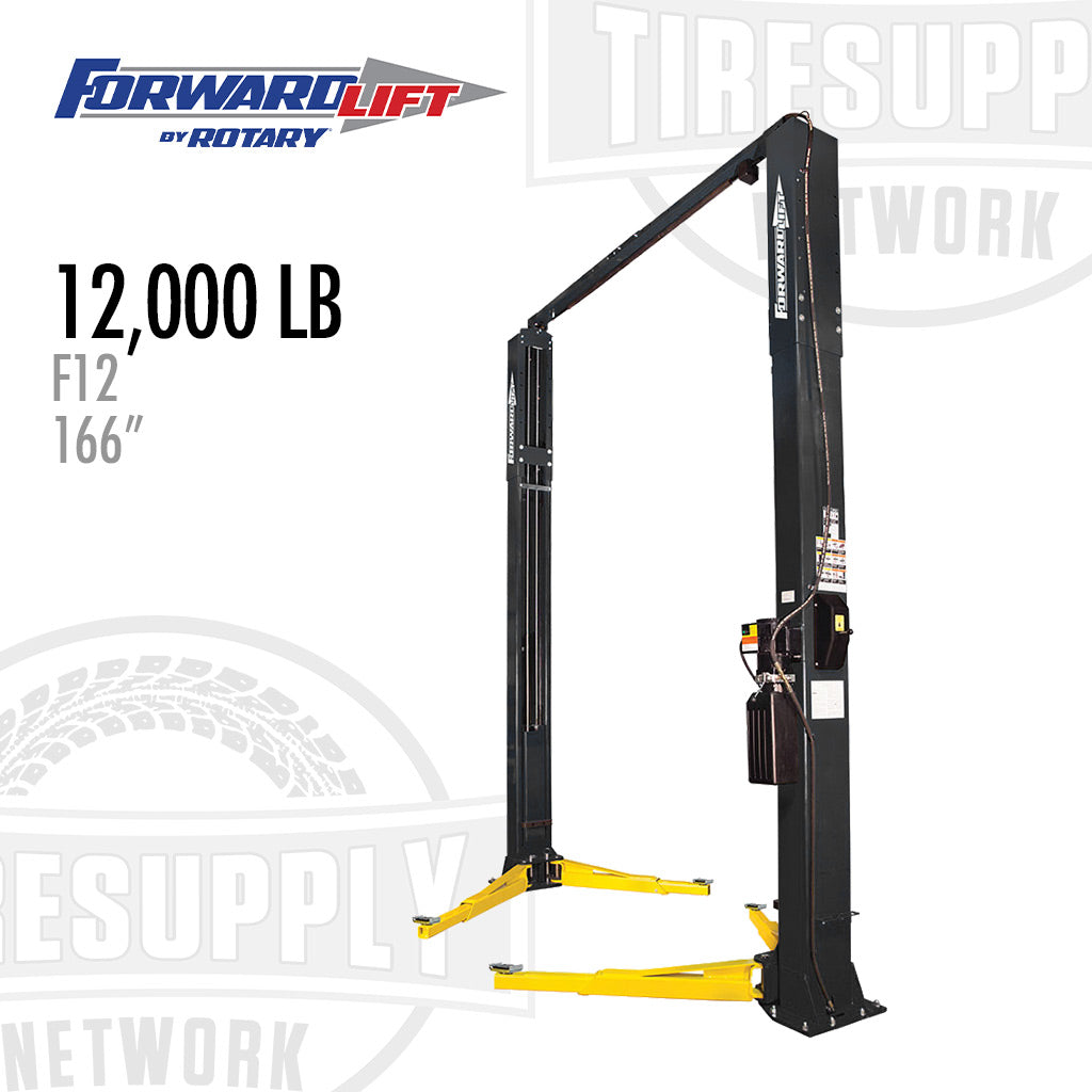 Forward Lift F12 | 2-Post Lift 12,000-lb Capacity - Symmetric Columns 2-Stage Arms - 4 Height Options - Choose Color