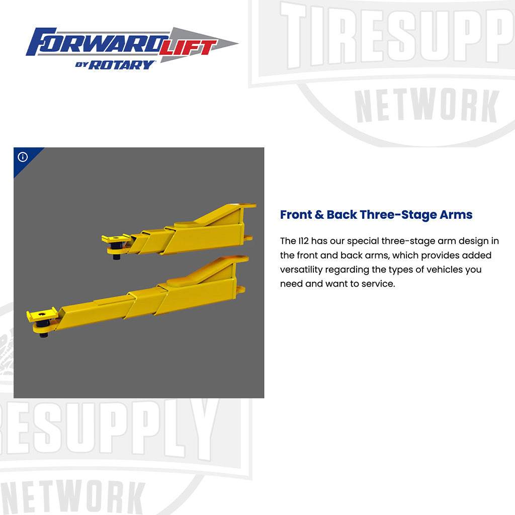 Forward Lift I12PRO | 2-Post Lift 12,000-lb Capacity - 166" Symmetric Columns 3-Stage Arms - Choose Color