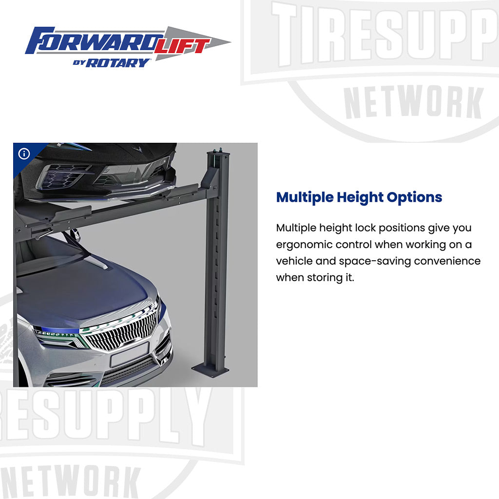 Forward Lift EFP9 | 4-Post Lift 9,000 lb Capacity - Vehicle Storage - 20″ Runways - Black