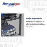 Forward Lift EFP9 | 4-Post Lift 9,000 lb Capacity - Vehicle Storage - 20″ Runways - Black